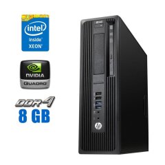 Ігровий ПК HP Z240 SFF / Intel Xeon E3-1240 v5 (4 (8) ядра по 3.5 - 3.9 GHz) / 8 GB DDR4 / 256 GB SSD M.2 / nVidia Quadro K620, 2 GB GDDR3, 128-bit / DVD-RW