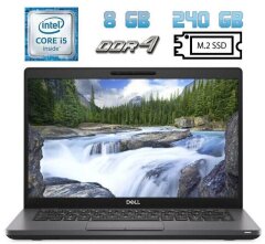 Ультрабук Dell Latitude 5400 / 14" (1920x1080) IPS / Intel Core i5-8365U (4 (8) ядра по 1.6 - 4.1 GHz) / 8 GB DDR4 / 240 GB SSD M.2 / Intel UHD Graphics 620 / WebCam / USB 3.1 / HDMI / Windows 11 ліцензія
