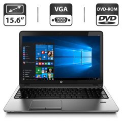 Ноутбук HP ProBook 450 G0 / 15.6" (1366x768) TN / Intel Core i3-3120M (2 (4) ядра по 2.5 GHz) / 4 GB DDR3 / 500 GB HDD / Intel HD Graphics 4000 / WebCam / DVD-ROM / VGA