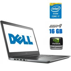 Ігровий ноутбук Б-клас Dell Vostro 5568 / 15.6" (1920x1080) IPS / Intel Core i7-7500U (2 (4) ядра по 2.7 - 3.5 GHz) / 16 GB DDR4 / 256 GB SSD / nVidia GeForce 940MX, 4 GB GDDR5, 64-bit / WebCam