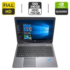 Мобильная рабочая станция HP ZBook 15 G2 / 15.6" (1920x1080) TN / Intel Core i7-4810MQ (4 (8) ядра по 2.8 - 3.8 GHz) / 16 GB DDR3 / 240 GB SSD + 750 GB HDD / nVidia Quadro K2100M, 2 GB GDDR5, 128-bit / VGA