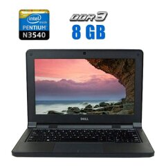 Нетбук Dell Latitude 3150 / 11.6" (1366x768) TN / Intel Pentium N3540 (4 ядра по 2.16 - 2.66 GHz) / 8 GB DDR3 / 256 GB SSD / Intel HD Graphics / WebCam / Win 10 Pro