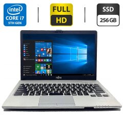 Ультрабук Б-клас Fujitsu LifeBook S935 / 13.3" (1920x1080) IPS / Intel Core i7-5600U (2 (4) ядра 2.6 - 3.2 GHz) / 8 GB DDR3 / 256 GB SSD / Intel HD Graphics 5500 / WebCam / VGA
