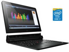 Нетбук-трансформер Б-класс Lenovo ThinkPad Helix / 11.6" (1920x1080) IPS Touch / Intel Core i7-3667U (2 (4) ядра по 2.0 - 3.2 GHz) / 8 GB DDR3 / 256 GB SSD / Intel HD Graphics 4000 / WebCam / Win 10 Pro / 2x АКБ