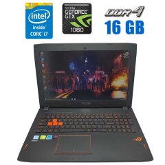 Игровой ноутбук Asus ROG Strix GL502V / 15.6" (1920x1080) IPS / Intel Core i7-7700HQ (4 (8) ядра по 2.8 - 3.8 GHz) / 16 GB DDR4 / 240 GB SSD + 1000 GB HDD / nVidia GeForce GTX 1060, 3 GB GDDR5, 192-bit / WebCam / HDMI