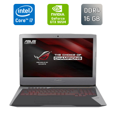 Ігровий ноутбук Б-клас Asus ROG G752VT-DH72 / 17.3" (1920x1080) IPS / Intel Core i7-6700HQ (4 (8) ядра по 2.6 - 3.5 GHz) / 16 GB DDR4 / 128 GB SSD + 1000 GB HDD / nVidia GeForce GTX 965M, 2 GB GDDR5, 128-bit / WebCam / HDMI