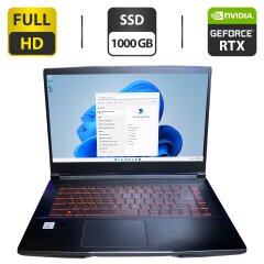 Игровой ноутбук MSI GF65 Thin 10UE / 15.6" (1920x1080) IPS / Intel Core i7-10750H (6 (12) ядер по 2.6 - 5.0 GHz) / 16 GB DDR4 / 1000 GB SSD / nVidia GeForce RTX 3060, 6 GB GDDR6, 192-bit / WebCam