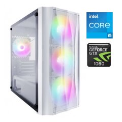 Игровой ПК 1stPlayer X3 M-4F1-W-WH ICE Tower / Intel Core i5-10400F (6 (12) ядер по 2.9 - 4.3 GHz) / 16 GB DDR4 / 512 GB SSD / nVidia GeForce GTX 1060, 6 GB GDDR5, 192-bit
