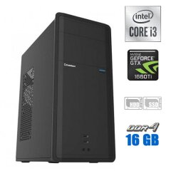 Игровой ПК GameMax Black Tower NEW / Intel Core i3-10105F (4 (8) ядра по 3.7 - 4.4 GHz) / 16 GB DDR4 / 120 GB SSD + 500 GB HDD / nVidia GeForce GTX 1660 Ti, 6 Gb GDDR6, 192-bit NEW / 500W NEW + WiFi USB