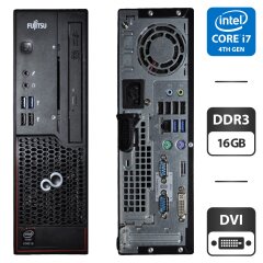 Компьютер Fujitsu Esprimo C720 SFF / Intel Core i7-4790 (4 (8) ядра по 3.6 - 4.0 GHz) / 16 GB DDR3 / 320 GB HDD NEW / Intel HD Graphics 4600 / DVD-ROM + Переходник с DVI на VGA в подарок