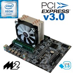 Комплект: Материнская плата X79Z-2.4F + Intel Xeon E5-2695 v2 (12 (24) ядер по 2.4 - 3.2 GHz) + 16 GB DDR3 + Кулер SNOWMAN M-T4