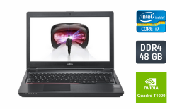 Мобільна робоча станція Fujitsu Celsius H7510 / 15.6" (1920x1080) IPS / Intel Core i7-10850H (6 (12) ядер по 2.7 - 5.1 GHz) / 48 GB DDR4 / 512 GB SSD + 512 GB SSD / nVidia Quadro T1000, 4 GB GDDR6, 128-bit / WebCam / Windows 10