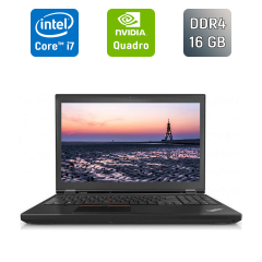 Мобильная рабочая станция Lenovo ThinkPad P50 / 15.6" (1920x1080) IPS / Intel Core i7-6820HQ (4 (8) ядра по 2.7 - 3.6 GHz) / 16 GB DDR4 / 512 GB SSD / nVidia Quadro M1000M, 4 GB GDDR5, 128-bit / Fingerprint / WebCam / Windows 10