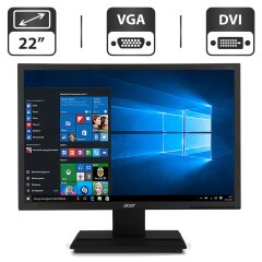 Монітор Acer B223W / 22" (1680x1050) TN / VGA, DVI / Вбудовані колонки 2x 2W + Кабелі в комплекті