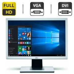 Монитор Б-класс Fujitsu B24W-5 / 24'' (1920x1200) TN / VGA, DVI / Встроенные колонки 2x 1W + Кабели подключения