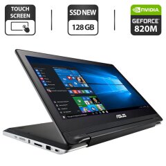 Ноутбук-трансформер Б-класс Asus Tp300L Touch x360 / 13.3" (1366x768) TN Touch / Intel Core i5-4210U (2 (4) ядра по 1.7 - 2.7 GHz) / 8 GB DDR3 / 128 GB SSD NEW / nVidia GeForce 820M, 2 GB GDDR3, 128-bit / WebCam / HDMI