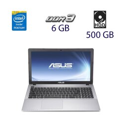 Ноутбук Asus X550CA / 15.6" (1366x768) TN / Intel Pentium 2117U (2 ядра по 1.8 GHz) / 6 GB DDR3 / 500 GB HDD / WebCam / DVD-RW / Intel HD Graphics 2500 / Windows 7 / АКБ тримає 30 хв