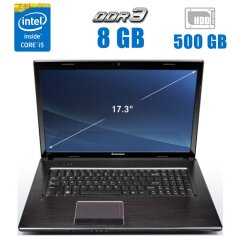 Ноутбук Б-клас Lenovo G770 / 17.3" (1600x900) TN / Intel Core i5-2520M (2 (4) ядра по 2.5 - 3.2 GHz) / 8 GB DDR3 / 500 GB HDD / AMD Radeon HD 6650M, 1 GB DDR3, 128-bit / WebCam 
