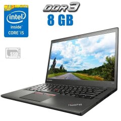 Ноутбук Б-клас Lenovo ThinkPad T450s / 14" (1600x900) TN / Intel Core i5-5300U (2 (4) ядра по 2.3 - 2.9 GHz) / 8 GB DDR3 / 240 GB SSD NEW / Intel HD Graphics 5500 / WebCam / Windows 10 Pro / Два АКБ