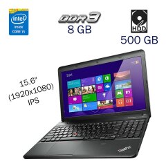 Ноутбук Lenovo ThinkPad E540 / 15.6" (1920x1080) IPS / Intel Core i5-4200M (2 (4) ядра по 2.5 - 3.1 GHz) / 8 GB DDR3 / 500 GB HDD / nVidia GeForce GT 740M, 2 GB DDR3, 64-bit / АКБ не тримає / Windows 10 Pro LIC / Fingerprint