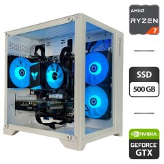 Збірка під замовлення: ігровий ПК GameMax Infinity Mini Tower / AMD Ryzen 7 1700X (8 (16) ядер по 3.4 - 3.8 GHz) / 16 GB DDR4 / 500 GB SSD / nVidia GeForce GTX 1070, 8 GB GDDR5, 256-bit / 550W