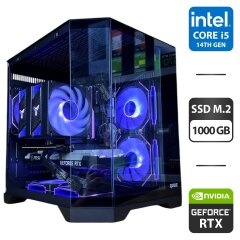 Збірка під замовлення: ігровий ПК комп'ютер Qube Crystal ARGB Black Tower / Intel Core i5-14600KF (14 (20) ядер по 2.6 - 5.3 GHz) / 32 GB DDR5 / 1000 GB SSD M.2 / nVidia GeForce RTX 3070, 8 GB GDDR6, 256-bit / 750W