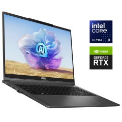 Игровой ноутбук Б-класс MSI Creator 16 AI Studio A1VHG / 16" (3840x2400) IPS / Intel Core Ultra 9 185H (16 (22) ядер по 3.9 - 5.1 GHz) / 32 GB DDR5 / 1000 GB SSD NVMe / nVidia GeForce RTX 4080, 12 GB GDDR6, 192-bit / WebCam