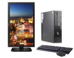 Комплект ПК: Fujitsu Esprimo E500 E85+ SFF / Intel Core i3-2120 (2 (4) ядра по 3.3 GHz) / 4 GB DDR3 / 500 GB HDD / Intel HD Graphics 2000 / DVD-ROM + Монитор LG 24MB37PM / 24" (1920x1080) IPS / DVI, VGA, Audio / 2x 1W + Maxxter USB Black
