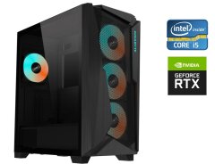 Сборка под заказ: новый игровой ПК Gigabyte C301 Glass Black Tower / Intel Core i5-12400F (6 (12) ядер по 2.5 - 4.4 GHz) / 16 GB DDR4 / 2000 GB SSD / nVidia GeForce RTX 4070, 12 GB GDDR6X, 192-bit / 850W