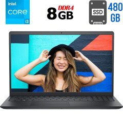 Ноутбук Б-класс Dell Inspiron 15 3511 / 15.6" (1920x1080) IPS / Intel Core i3-1115G4 (2 (4) ядра по 3.0 - 4.1 GHz) / 8 GB DDR4 / 480 GB SSD / Intel UHD Graphics / WebCam / Windows 10 лицензия