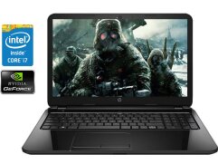 Игровой ноутбук HP 15-r206ng / 15.6" (1366x768) TN / Intel Core i7-5500U (2 (4) ядра по 2.4 - 3.0 GHz) / 8 GB DDR3 / 256 GB SSD / nVidia GeForce 820M, 2 GB DDR3, 64-bit / WebCam / Win 10 Home