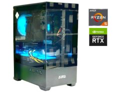 Игровой ПК Aura Tower / AMD Ryzen 5 8400F (6 (12) ядер по 4.2 - 4.7 GHz) / 32 GB DDR5 / 1000 GB SSD M.2 / nVidia GeForce RTX 5060, 8 GB GDDR7, 128-bit / 600W / Win 11