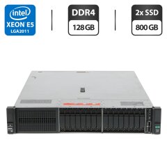 Сервер HP ProLiant DL380 Gen9 (18x 2.5 SFF) 2U Rack / 2x Intel Xeon E5-2667 v3 (8 (16) ядра по 3.2 - 3.6 GHz) / 128 GB DDR4 / 2x 800 GB SSD (SAS) / RAID HP Smart Array P440ar / 2x 500W