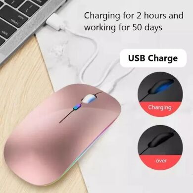 Новая беспроводная мышь / Wi-Fi 2.4 GHz + Bluetooth 5.2 / RGB подсветка / USB-заряд / черная