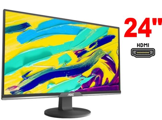 Монитор AOC I240SXH / 24" (1920x1080) IPS / 1x VGA, 1x HDMI, 1x Audio