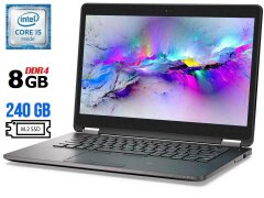 Ультрабук Dell Latitude E7470 / 14" (1920x1080) IPS / Intel Core i5-6300U (2 (4) ядра по 2.4 - 3.0 GHz) / 8 GB DDR4 / 240 GB SSD M.2 / Intel HD Graphics 520 / WebCam / HDMI / miniDP / Windows 10 лицензия