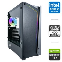 Сборка под заказ: новый игровой ПК Azza Apollo 430 Black Tower / Intel Core i5-12400F (6 ядер по 2.5 - 4.4 GHz) / 16 GB DDR4 / 256 GB SSD M.2 + 1000 GB HDD / nVidia GeForce RTX 3070, 8 GB GDDR6, 192-bit / 750W