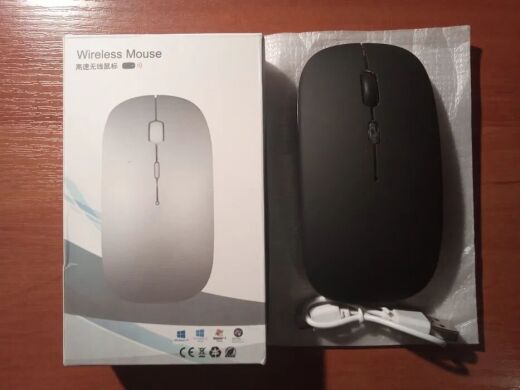Новая беспроводная мышь / Wi-Fi 2.4 GHz + Bluetooth 5.2 / RGB подсветка / USB-заряд / черная
