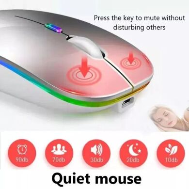 Новая беспроводная мышь / Wi-Fi 2.4 GHz + Bluetooth 5.2 / RGB подсветка / USB-заряд / черная