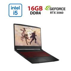 Игровой ноутбук MSI Katana GF66 11UE-1006NEU / 15.6" (1920x1080) IPS / Intel Core i5-11400H (6 (12) ядер по 2.2 - 4.5 GHz) / 16 GB DDR4 / 960 GB SSD / nVidia GeForce RTX 3060, 6 GB GDDR6, 192-bit / WebCam
