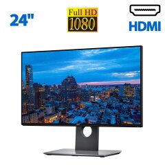 Монитор Dell UltraSharp U2417H / 24" (1920x1080) IPS / USB 3.0, HDMI, DisplayPort, Mini DisplayPort / VESA 100x100 + Кабели подключения