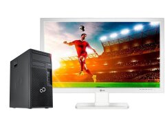 Комплект ПК: Fujitsu Esprimo P557 E85+ Tower / Intel Core i5-6400 (4 ядра по 2.7 - 3.3 GHz) / 8 GB DDR3 / 240 GB SSD / Intel HD Graphics 530 / 280W + Монитор LG 27MB65PY-B / 27" (1920x1080) IPS / 2x 1W + клавиатура и мышь 