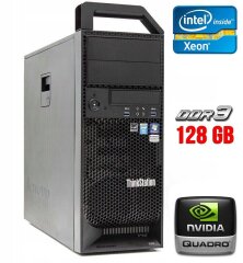Робоча станція Lenovo ThinkStation S30 Tower / Intel Xeon E5-2630 (6 (12) ядер по 2.3 - 2.8 GHz) / 128 GB DDR3 / 1000 GB HDD / nVidia Quadro 2000, 1 GB GDDR5, 128-bit / 610W / DVI / DisplayPort