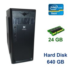 Middle Tower Vinga / Intel Xeon X5675 (6 (12) ядер по 3.06 - 3.46 GHz) / 24 GB DDR3 / 640 GB жесткий диск / nVidia Quadro K600, 1 GB DDR3, 128-bit / 500W Active PFC