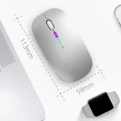 Новая беспроводная мышь / Wi-Fi 2.4 GHz + Bluetooth 5.2 / RGB подсветка / USB-заряд / черная