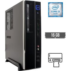 Компьютер Digitec Trivium SFF / Intel Core i3-6100 (2 (4) ядра по 3.7 GHz) / 16 GB DDR4 / 256 GB SSD M.2 / Intel HD Graphics 530 / DVD-RW / Card Reader