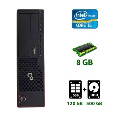Компьютер Fujitsu Esprimo E700 E90+ SFF / Intel Core i5-2400 (4 ядра по 3.1 - 3.4 GHz) / 8 GB DDR3 / 120 GB SSD + 500 GB HDD / Intel HD Graphics 2000 / DVI / DisplayPort + Флешка USB 32 GB в подарок