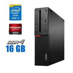 Комп'ютер Lenovo ThinkCentre M700 SFF / Intel Core i5-6400 (4 ядра по 2.7 - 3.3 GHz) / 16 GB DDR4 / 480 GB SSD / AMD Radeon R5 430, 2 GB GDDR5, 64-bit / WiFi / Bluetooth / Windows 10 Pro Lic