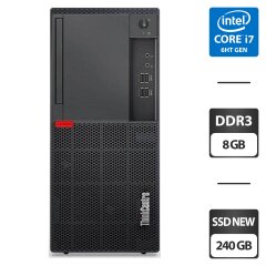 Компьютер Lenovo ThinkCentre M910T Tower / Intel Core i7-6700 (4 (8) ядра по 3.4 - 4.0 GHz) / 8 GB DDR4 / 240 GB SSD / Intel HD Graphics 530 / 250W