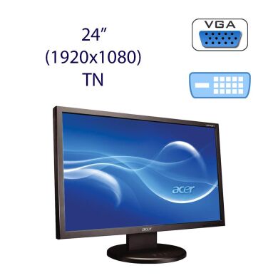 Монитор Acer V243H / 24" (1920x1080) TN / 1x DVI, 1x VGA Монитор Acer V243H / 24" (1920x1080) TN / 1x DVI, 1x VGA
